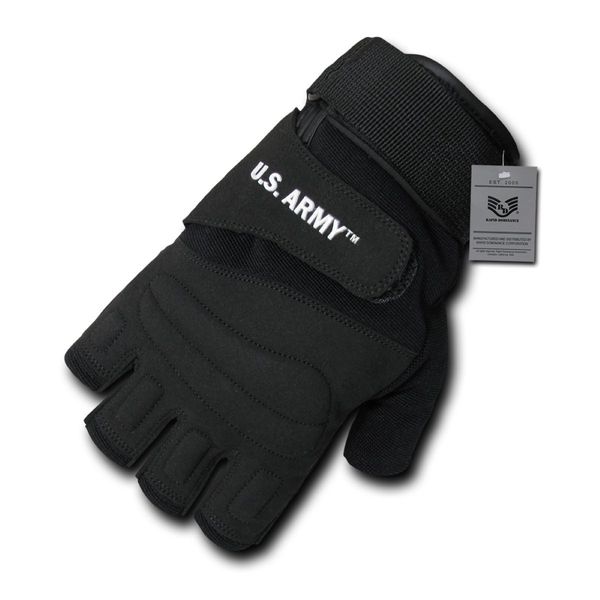 Rapid Dominance Men's Half Finger Gloves, Black, Small