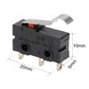 sourcing map 5pcs 3 Pin Mini Micro Limit Switch Long Lever Arm Subminiature SPDT Snap Action