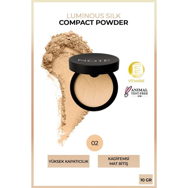 Luminous Silk Compact Powder 02 Natural Beige Mat Bitişli Toz Yüz Pudrası Natural Beige