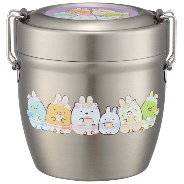 Skater STLBD6AG-A Insulated Lunch Box, Sumikko Gurashi, Rabbit Rice Bowl, 19.7 fl oz (550 ml), Antibacterial, Vacuum, Stainless Steel