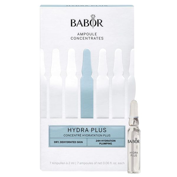 BABOR Hydra Plus Ampoule Serum Concentrates Moisturizing Serum, Hyaluronic Acid Serum Ampoule, Face Moisturizer Anti Aging Serum, 7 Day Treatment