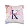 Kayla Letter K Initial Monogram Calligraphy Personalized Throw Pillow