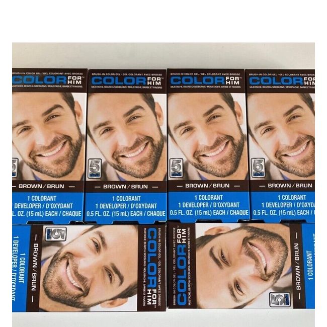 Color For Him Brown Brush In Color Gel Colorant Mustache Beard Sideburns 🔥6pk🔥