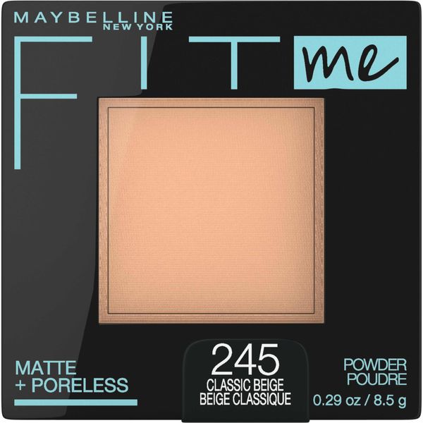 Maybelline Fit Me Matte + Poreless Pressed Face Powder Makeup & Setting Powder, Classic Beige, 1 Count