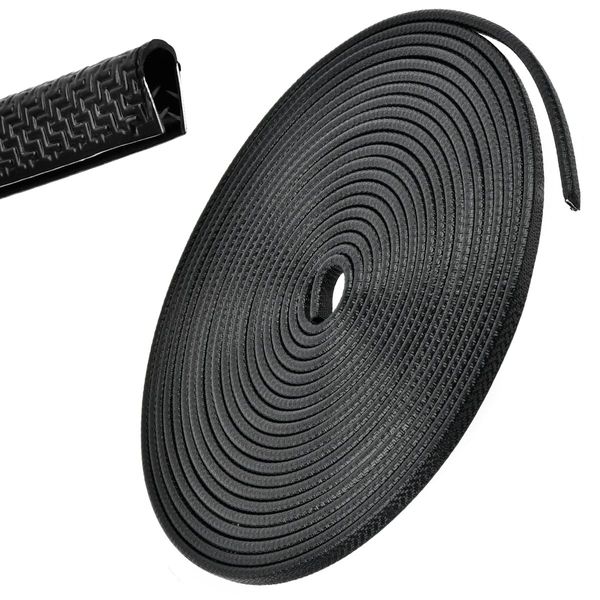 TMBMLPP Car Door Protectors Edge Guards, 32Ft(10M) U Shape Rubber Trim, U Trim Edging, PVC Car Door Side Strip Protection Trim, Metal Edging Strip, for Most Cars, Black