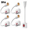 5x Flexible E27 Light Bulb Holder Extension Socket Adapter Plug in On/Off Switch