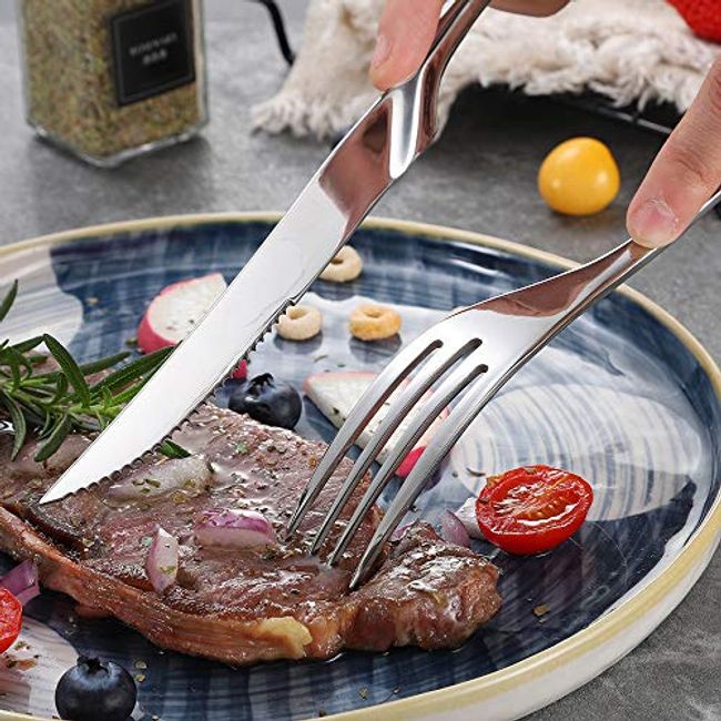 Stainless Steel Serrated Steak Knife Set Dishwasher Safe