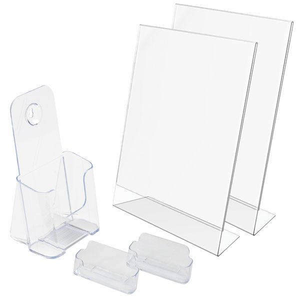 Deflecto New Business Kit, 2 Sign Holders, 2 Business Card Holders, 1 Literature Holder (697KIT)