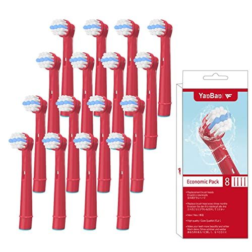 WyFun EB10 Electric Toothbrush for Kids, Normal B Compatible, For Kids, Soft and Compatible, Oral B Replacement Brush for Kids, Red, 16 Pieces