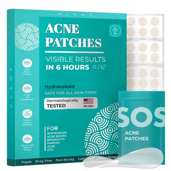 Pimple Patches (Made in Korea) for Face & Body - Overnight Treatment - Acne Patch for Zits, Bumps, Spots, Pimples, Whiteheads - Hydrocolloid Stickers - Vegan, Cruelty-Free (12mm)