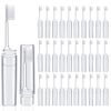 Rtteri 50 Pcs Travel Toothbrush Kit Bulk Folding Toothbrush with Toothbrush Cover Transparent Potable Travel Size Mini Toothbrush Small Foldable Manual Tooth Brushes for Adult Kid Camping School Home