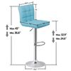 Two Pieces Height Adjustable Indoor Bart Stool 360 Rotation Metal Frame, Blue