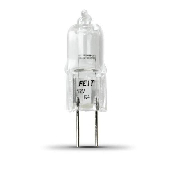 Feit Electric BPQ20T3/RP 20-Watt T3 Halogen Bulb with G4 Bi-Pin Base, Clear, 2800K Warm White, 1.3"H x 0.3"D