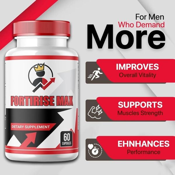 (1 PACK) Fortirise Max Capsules, All Natural for Maximum Strength  (60 Capsules)