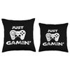 Just Gamin' Gaming Gamer Throw Pillow