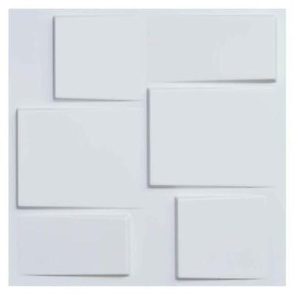 Art3d Decorative Wall Paneling 19.70" Moisture Resistant Geometric Matt White