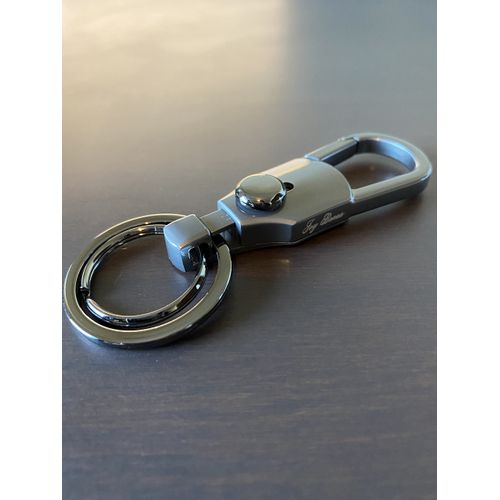 Joy Bonus Keychain, Car, Motorcycle, Carabiner, Hook, Double Ring, Keyring, Convenient, Smart, Simple, Design, Key Case, Metallic, Black