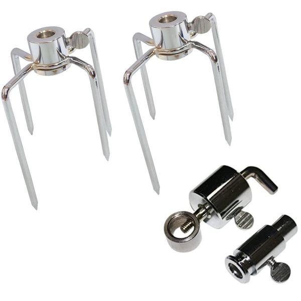 BBQ Rotisserie Spit Chicken Forks for 8mm Square Skewer & Counter Balance with Rotating Ring