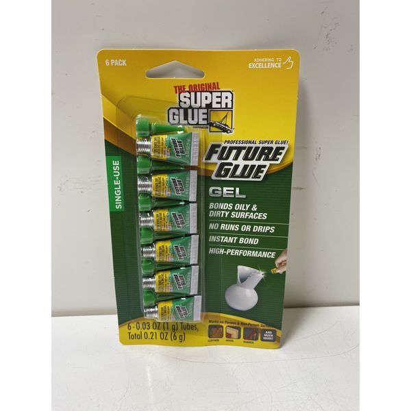 Super Glue Gel, 6-Pack, .03 oz tubes