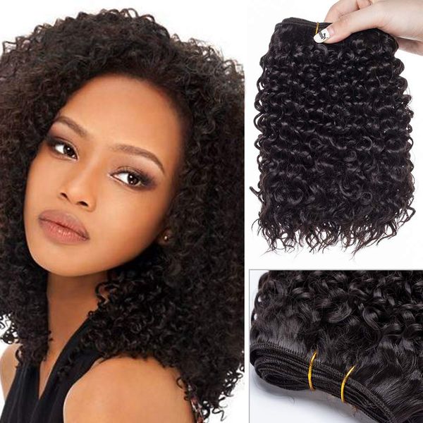 Hair Bundles Synthetic One Piece Water Wave 8 Inch Short Curly Hairpiece Soft Hair Weave Wavy - Natural Black(Weight:120g)