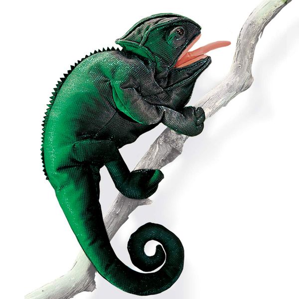 Folkmanis Chameleon Hand Puppet, Dark Green