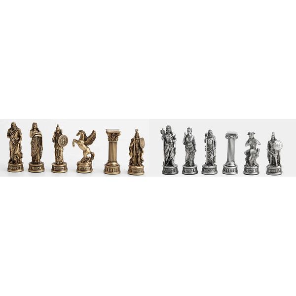 Veronese Design Greek and Roman God 32 Pieces Chess Set Resin Statue Hand Painted Figurine
