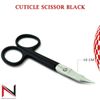 Precision Cuticle Nail Scissors Black Straight Arrow Point, Ultra-Sharp and Thin