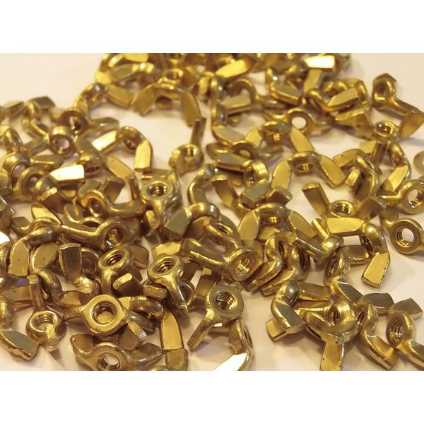 M4 SOLID BRASS WING NUTS WITH FREE M4 BRASS WASHERS 5/10 OR 20 PACKS (10)