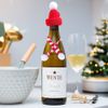 Skystuff Mini Santa Hats Set, 6 PCS Mini Christmas Hats with 6 PCS Mini Scarf Mini Knit Hats Wine Bottle Covers Table Decor Cutlery Holders Champagne Cover Finger Hats Xmas Decoration, S