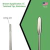 Set of 4 Brown Applicators, 6", Twisted Tip, Stainless
