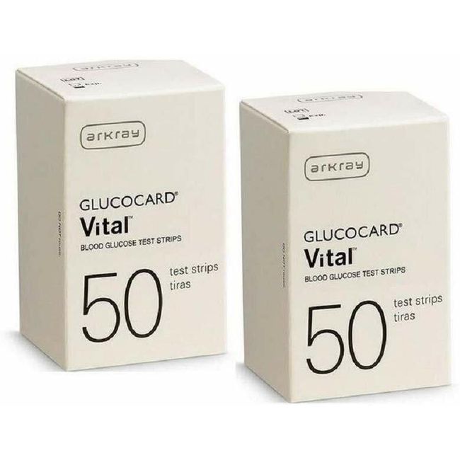 Glucocard Vital Blood Glucose Test Strip, 2 BOXES OF 50