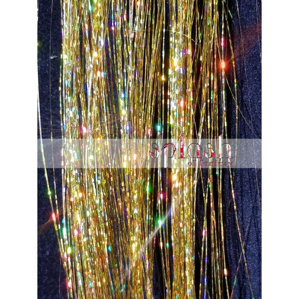 40" Hair Tinsel 100 Strands (Sparkling Gold)