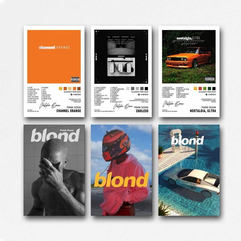 A Set Of 6 Frank Ocean Poster Music Poster Frank Ocean Poster Album ...