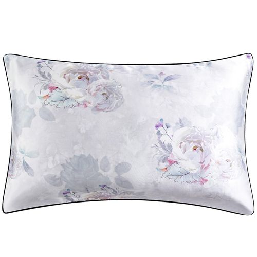 YIYEA Rayon Derived from Bamboo Satin Pillow Case, Similar to Silk, Zipper Closure, Standard Size, Floral