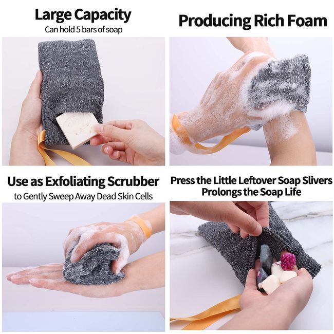 Soap Saver Pouch  Exfoliating Sponge Soap Pocket Body Exfoliator
