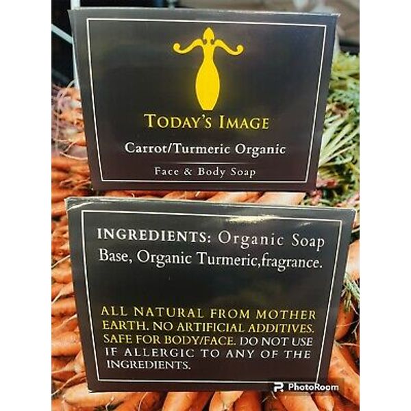 Organic Tumeric/Carrot Soap For Dark Spots, Skin Lightening,