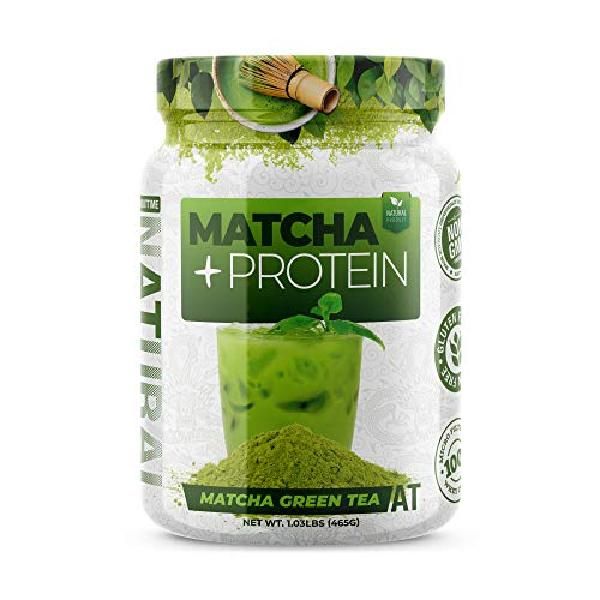 HK Mall About Time Coffee + Whey Protein (Non-GMO All-Natural Lactose/Gluten Free 16g Protein Per Serving) - 1.03lb Bottle Mocaccino, Matcha (Green Tea)