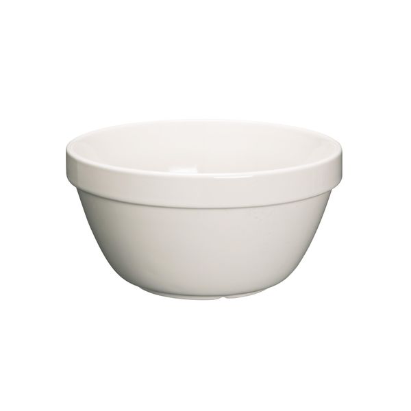 KitchenCraft Home Made Pudding Basin / Serving Bowl, Ceramic, White, Medium (600 ml)