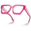 Blue Light Blocking Glasses Rectangle Chic Preppy Look Pink Frame Eyeglasses