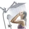 Chrome 8"Rain Shower Head with Handheld Spray Combo High Pressure Adjustable Arm