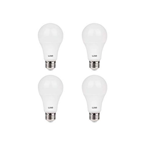 LUNO A19 Dimmable LED Bulb, 11W (75W Equivalent), 1100 Lumens, 4000K (Neutral White), Medium Base (E26),UL & Energy Star (4-Pack)