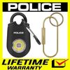 POLICE Mini Personal Alarm Keychain   Emergency Siren Flashlight Black