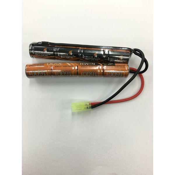 Lancer Tactical 9.6V NiMH 1600mAh Butterfly Mini Battery Pack with Mini Tamiya Connector for Airsoft Guns, AEG