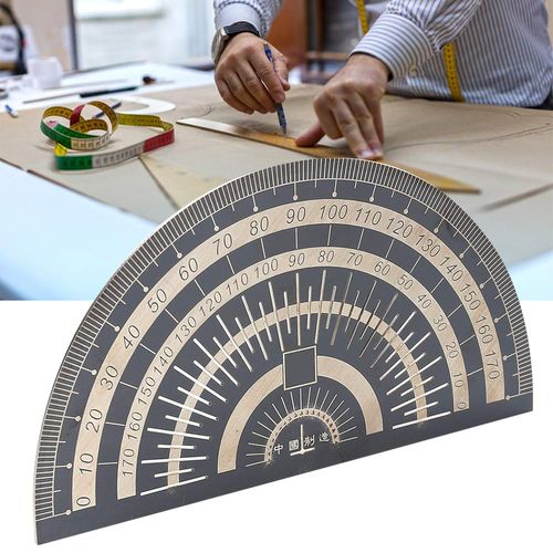 Precision Marking Protractor Stainless Steel Angle Protractor Measuring Tool Electroplated Black Woodworking Ruler Angle Measure Tool