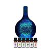 Ingeniuso Essential Oil Diffuser Glass 3D w 6 Changing Colors + 6 Essential Oils