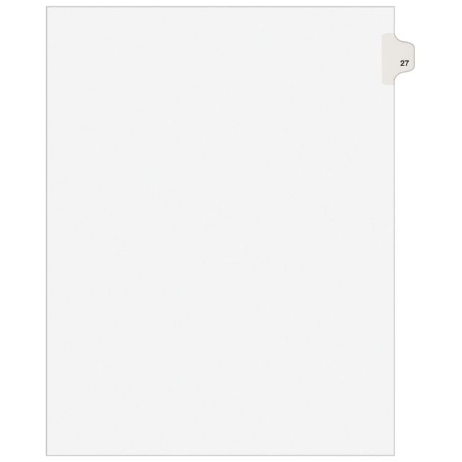 Avery Legal Dividers, Premium Individual Tab Titles, Letter Size, Side Tabs, 27, Pack of 25 (01027)