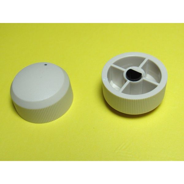 (2) Ivory D-Shaft Knobs for Impedance Matching Volume Control M&S, D-stem