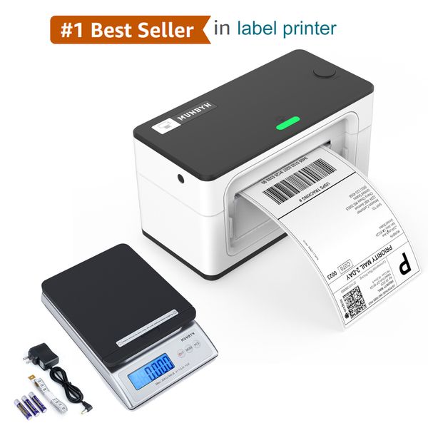 MUNBYN Thermal Shipping Label Printer +Postal Scale for UPS USPS FedEx eBay Etsy