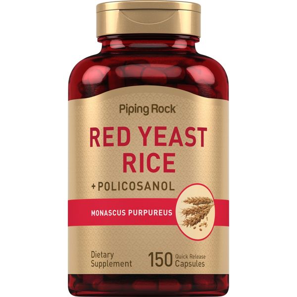 Red Yeast Rice 600mg with Policosanol | 150 Capsules | Non-GMO | by Piping Rock