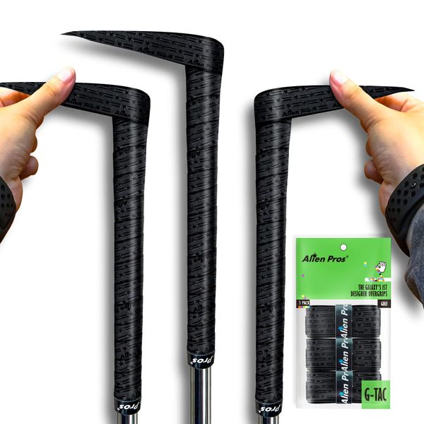 Alien Pros Golf Grip Wrapping Tapes (3-Pack) - Innovative Golf Club Grip Solution - Enjoy a Fresh New Grip Feel in Less Than 1 Minute (3-Pack, Black Stars)